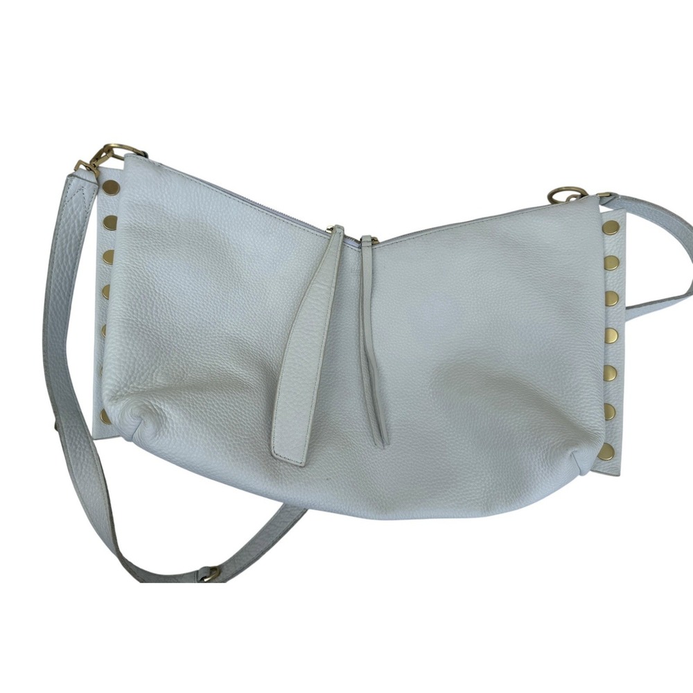 Hammitt Mr. G Large White Pebbled Leather Bag Gold Rivets Red Interior Rare - Picture 10 of 16